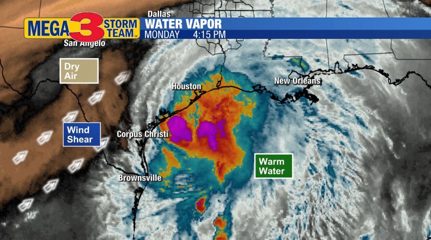 Water Vapor Image of Tropical Storm Nicholas